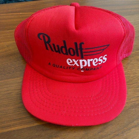 Rudolph Express A Quality Company Trucker Haf - Picture 2 of 4